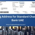 Customer using the Standard Chartered Bank UAE mobile app to update billing address."