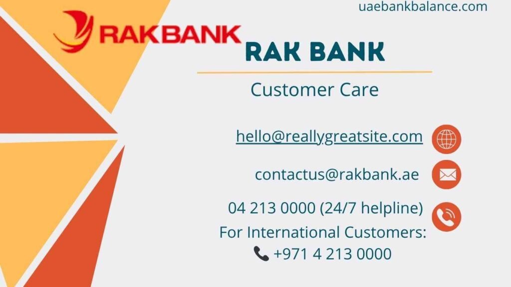 rak bank customer care