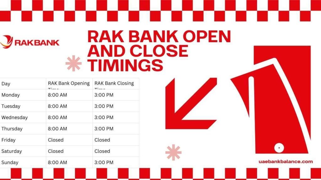 RAK Bank Timings