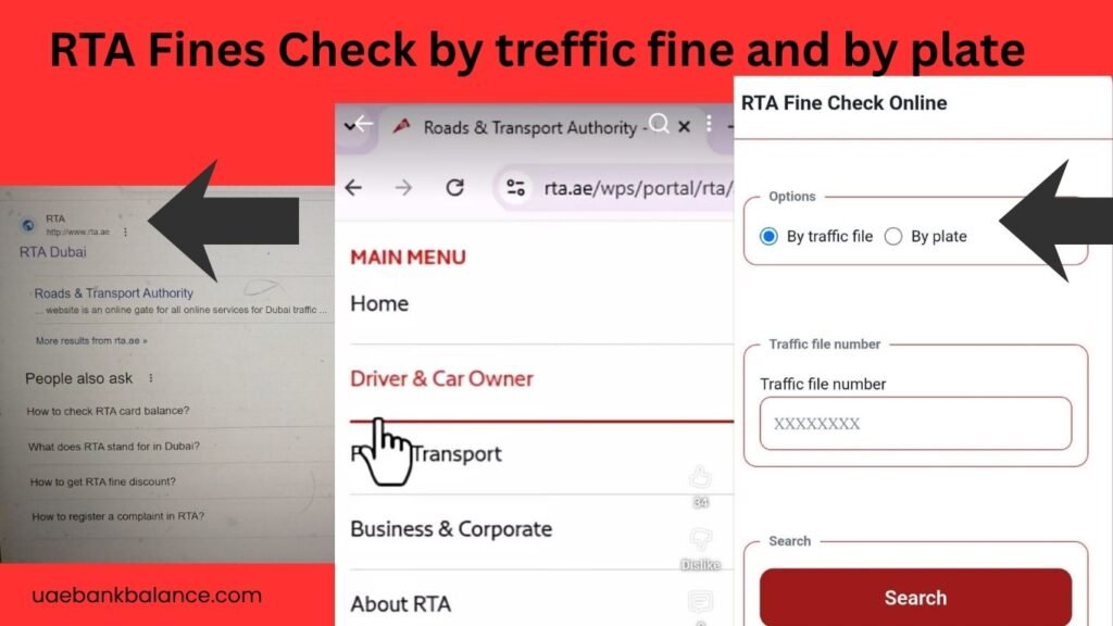 RTA Fines Check UAE – Dubai Traffic Fines by Plate, Online Methods, Payment & TRA Fines Guide 2 RTA Fines Check by treffic fine and by plate
