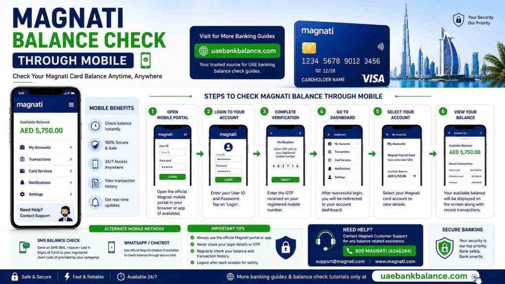 Magnati Balance Check UAE 2026 – The Complete Step-by-Step Guide (Online, ATM, Mobile) 3 Magnati Balance Check via Mobile Phone
