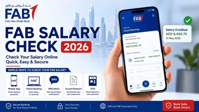 FAB Salary Check Online 2026: How to Check Your First Abu Dhabi Bank Salary in UAE 1 FAB Salary Check