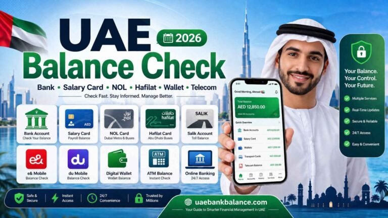 UAE Balance Check (2026): Complete Guide to Checking Bank, Salary Card, NOL, Hafilat, Wallet & Telecom Balances 1 UAE Balance Check