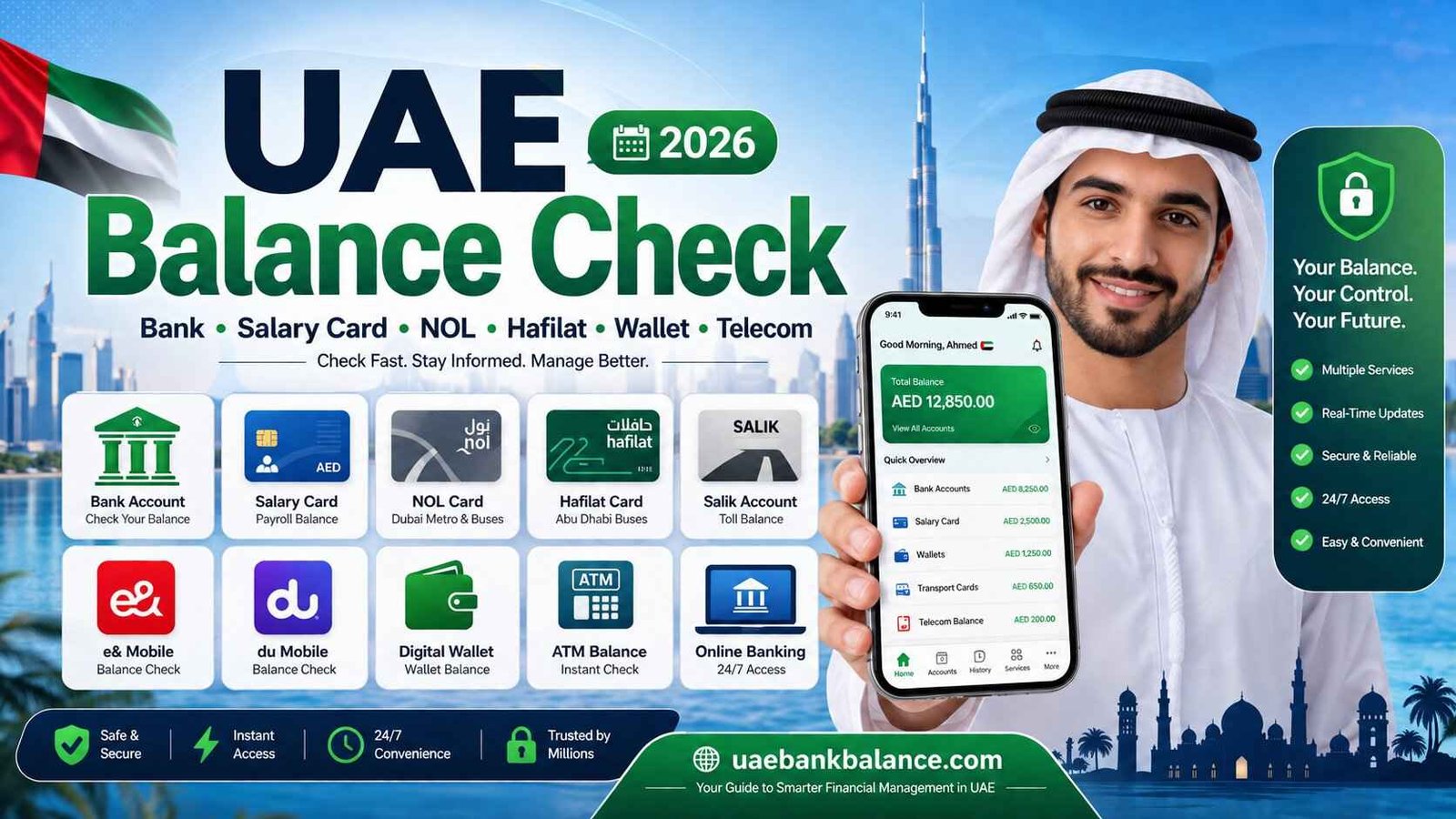 UAE Balance Check (2026): Complete Guide to Checking Bank, Salary Card, NOL, Hafilat, Wallet & Telecom Balances 1 UAE Balance Check