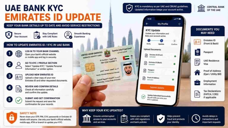 UAE Bank KYC Emirates ID Update (2026): How to Update Your Bank Records 1 UAE Bank KYC Emirates ID Update