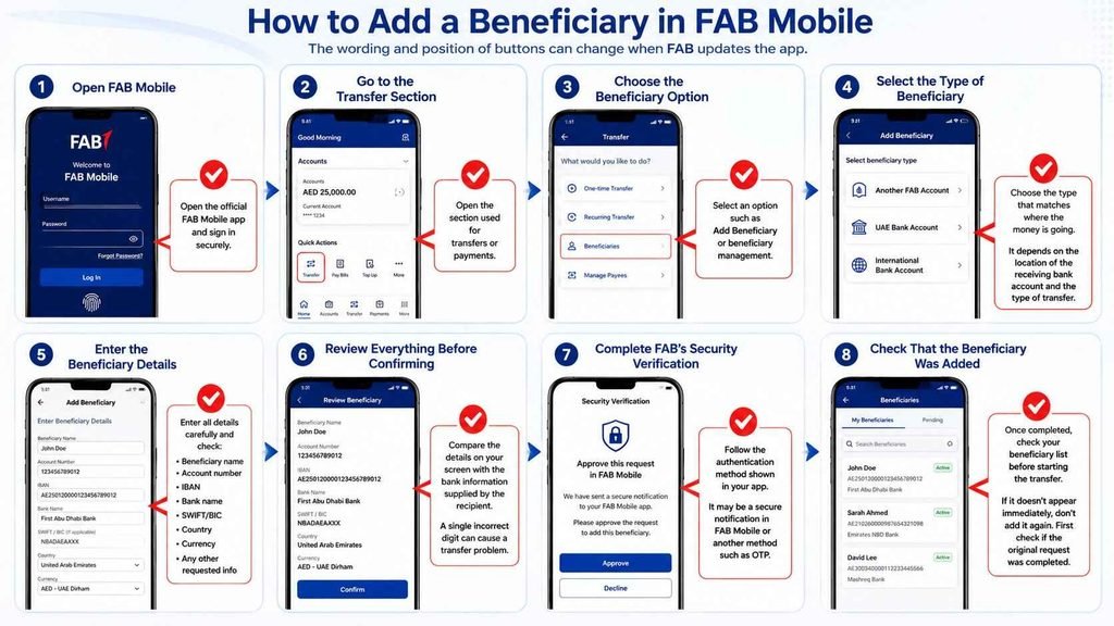 Adding a Beneficiary in FAB Mobile App: Step-by-Step Guide for UAE Customers 2 How to Add a Beneficiary in FAB Mobile