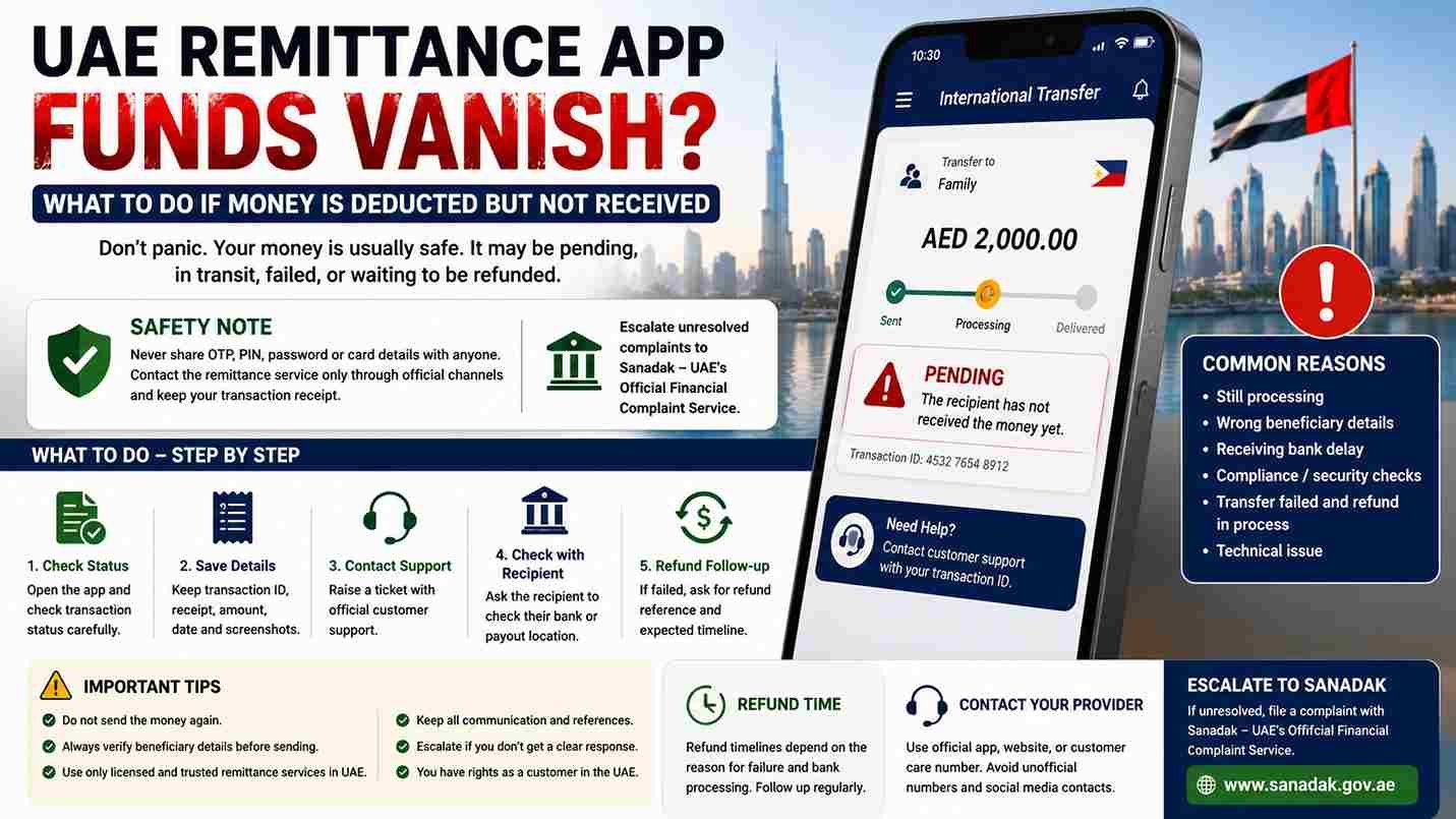 UAE Remittance App Funds Vanish: What to Do If Money Is Deducted but Not Received 1 UAE Remittance App Funds Vanish