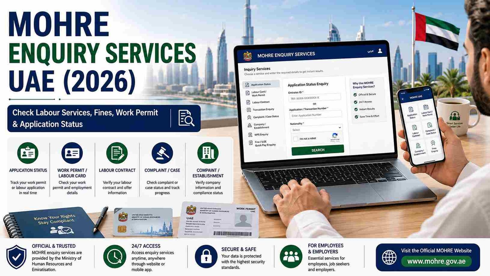 MOHRE Enquiry Services UAE 2026 1 MOHRE Enquiry