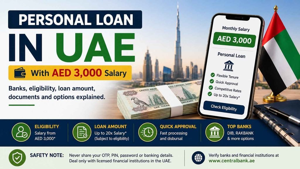 Personal Loan in UAE With AED 3,000 Salary: Banks, Eligibility and Options 1 Personal Loan in UAE With AED 3,000 Salary