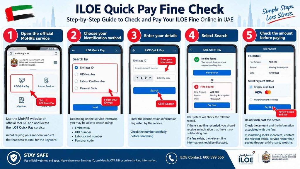 Step-by-step ILOE Quick Pay fine check